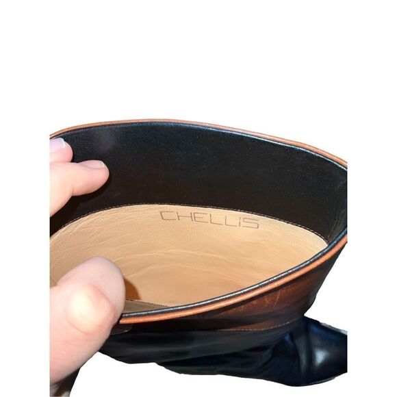 Chellis Dual Tone Leather Riding Boots - Picture 13 of 16